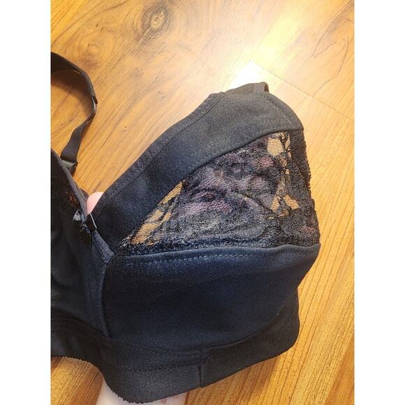 Lunaire Bra Wireless Size 34d Black Lace 16041 - Picture 2 of 8